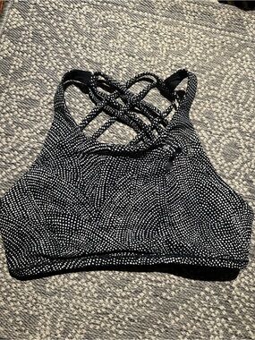 Lululemon x peloton Black & White Dot Strappy Sports Bra